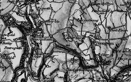 Old map of Bryneurin in 1898