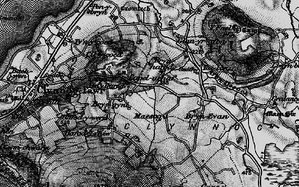 Old map of Afon Desach in 1899