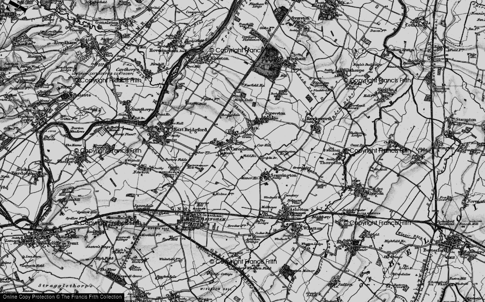 Old Map of Car Colston, 1899 in 1899