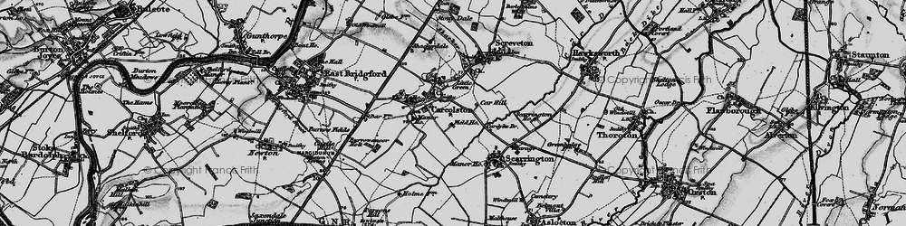 Old map of Car Colston in 1899
