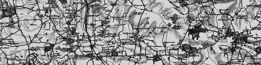 Old map of Carbrooke in 1898