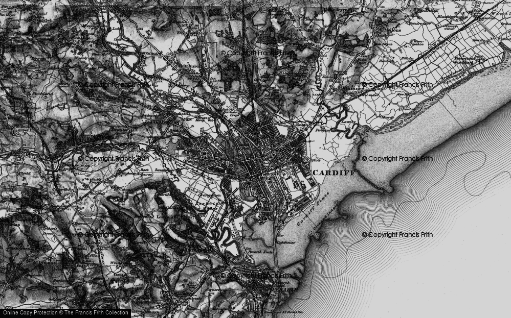 GLAMORGAN  1916 S43.16 OLD ORDNANCE SURVEY MAPS CARDIFF East Moors & Splott 