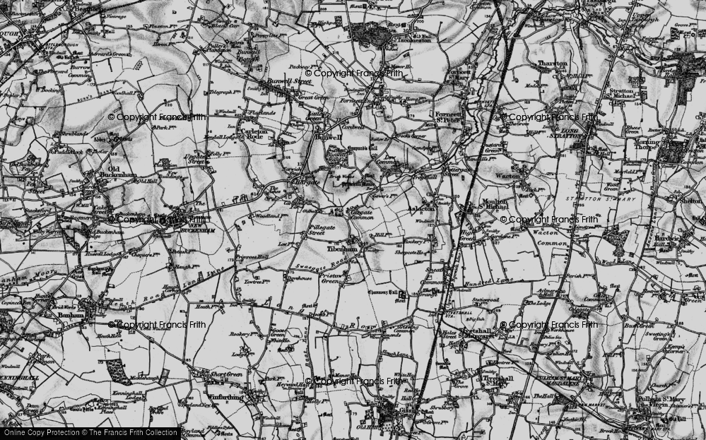 Old Map of Cargate Common, 1898 in 1898