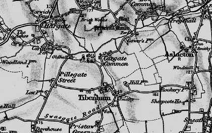 Old map of Cargate Common in 1898