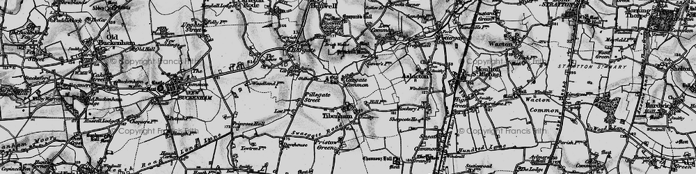 Old map of Cargate Common in 1898