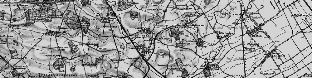 Old map of Braceborough Great Wood in 1895