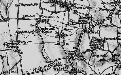 Old map of Carleton Rode in 1898