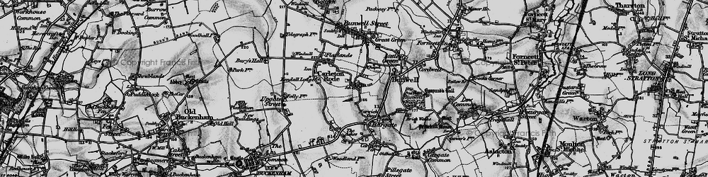 Old map of Carleton Rode in 1898