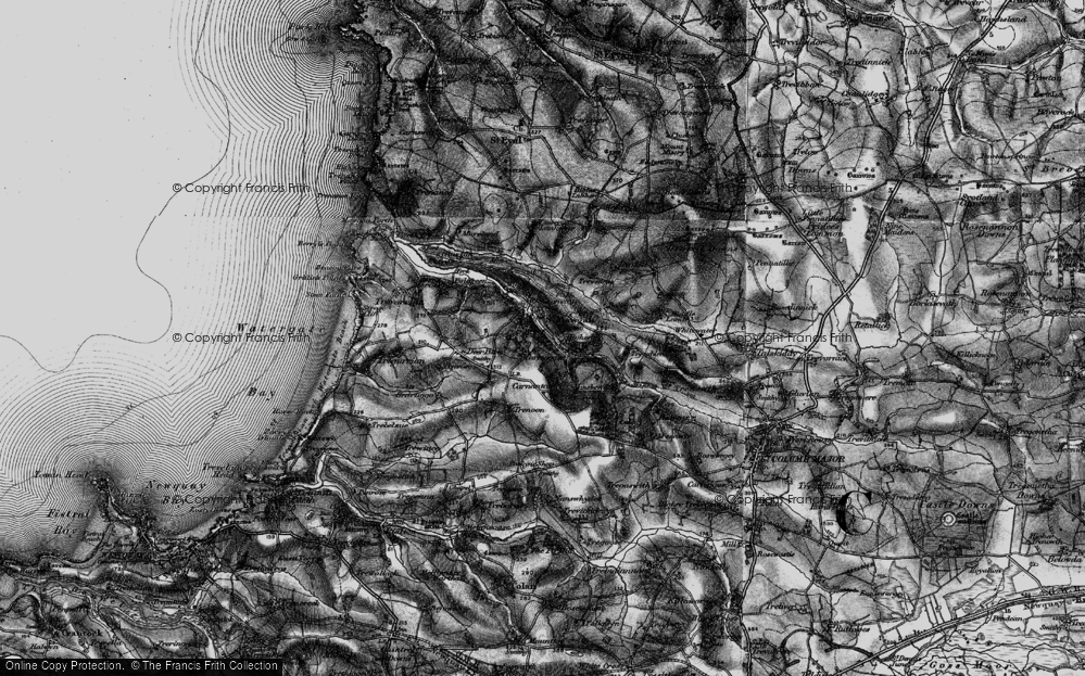 Old Map of Carloggas, 1895 in 1895