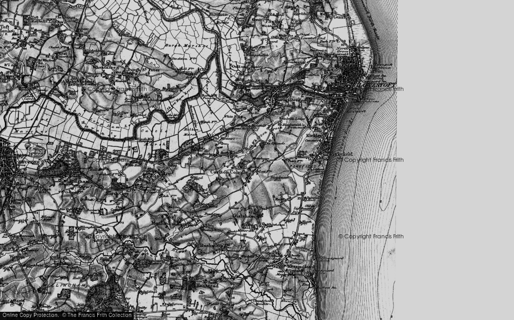 Old Map of Historic Map covering Boundary Dyke in 1898