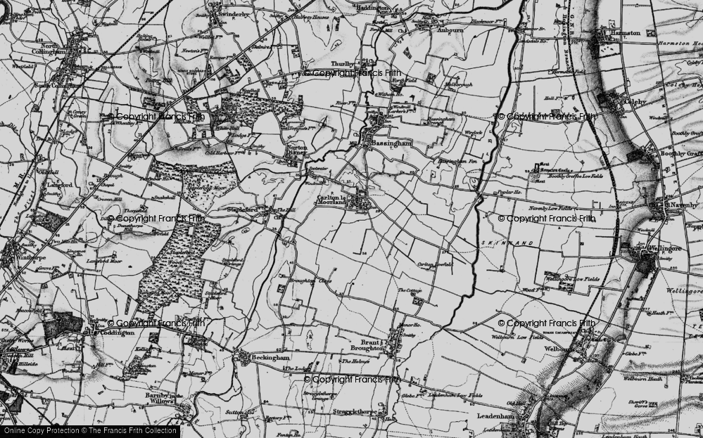 Old Map of Carlton-le-Moorland, 1899 in 1899