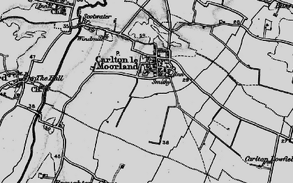 Old map of Carlton-le-Moorland in 1899