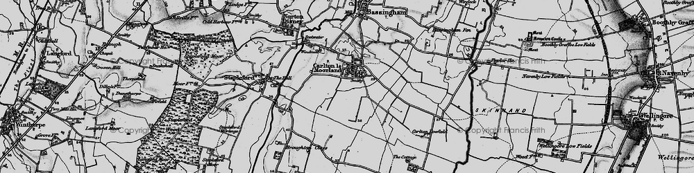 Old map of Carlton-le-Moorland in 1899