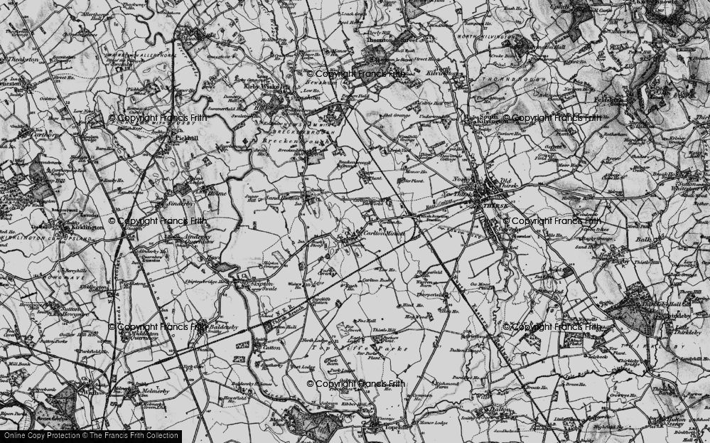 Old Map of Carlton Miniott, 1898 in 1898