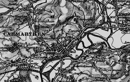 Old map of Carmarthen in 1898