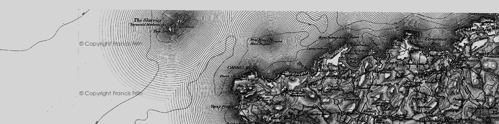 Old map of Ynys y Fydlyn in 1899