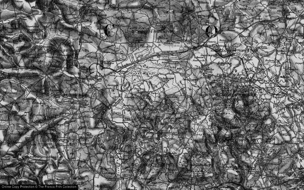 Old Map of Historic Map covering Goss Moor in 1895