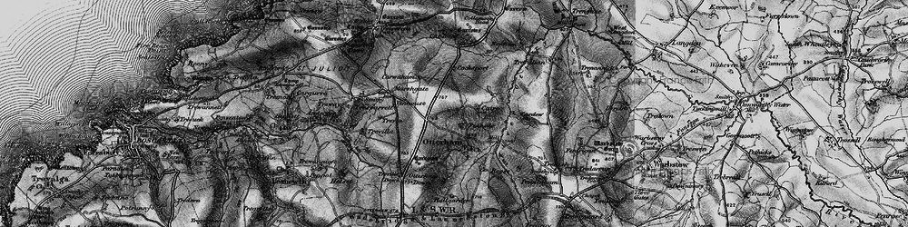 Old map of Caroe in 1895