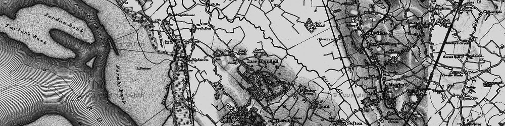Old map of Baines Bridge in 1896
