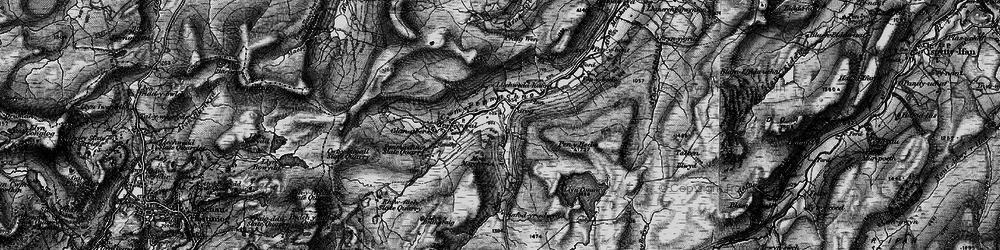 Old map of Afon Glasgwm in 1899