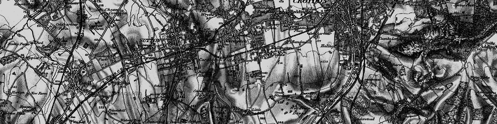 Old map of Carshalton on the Hill in 1896