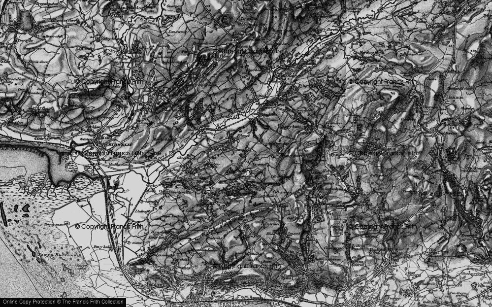 Old Map of Carway, 1896 in 1896