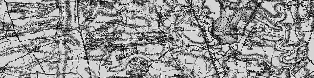Old map of Castle Bytham in 1895
