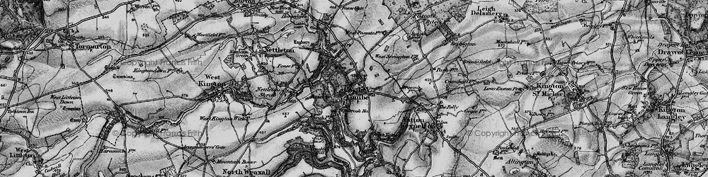 Old map of Castle Combe in 1898