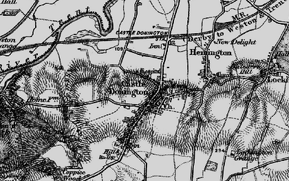 Old map of Castle Donington in 1895
