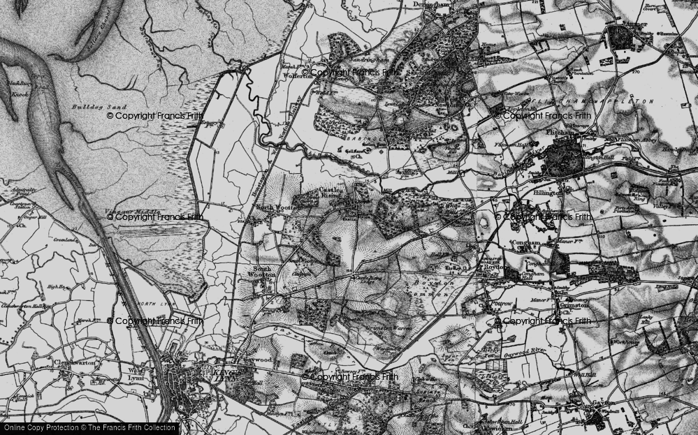 Old Map of Historic Map covering Wootton Carr in 1893