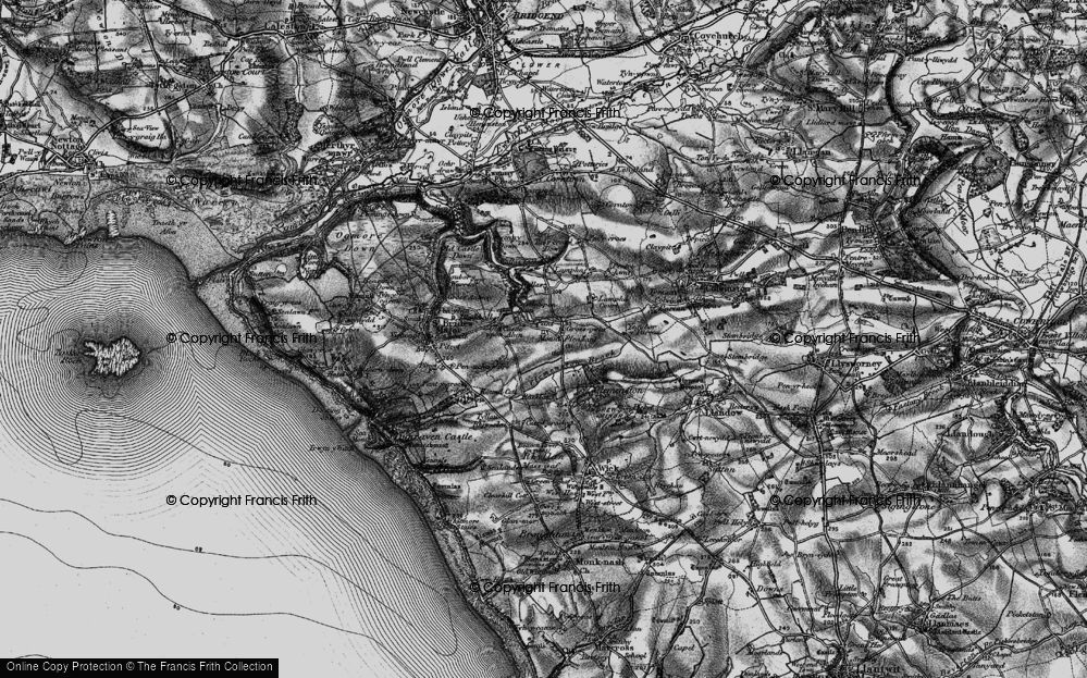 Old Map of Castle-upon-Alun, 1897 in 1897
