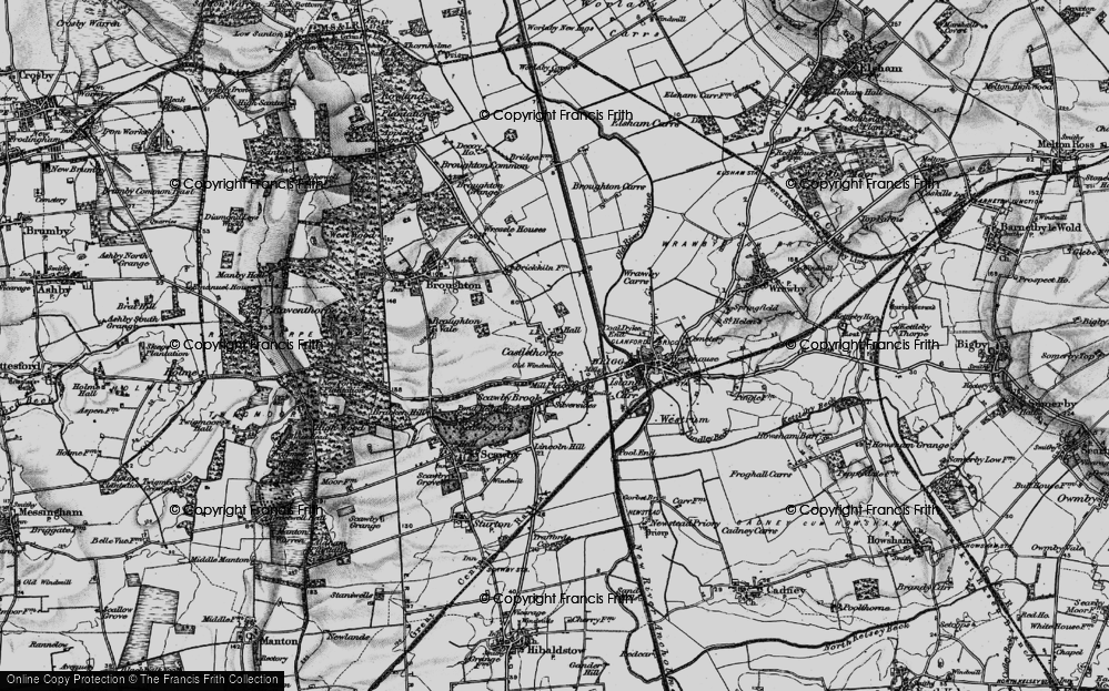 Old Map of Castlethorpe, 1895 in 1895