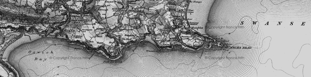 Old map of Caswell Bay in 1897