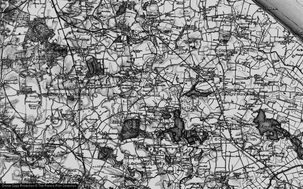 Old Map of Cat's Common, 1898 in 1898