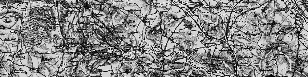 Old map of Cat's Hill Cross in 1897