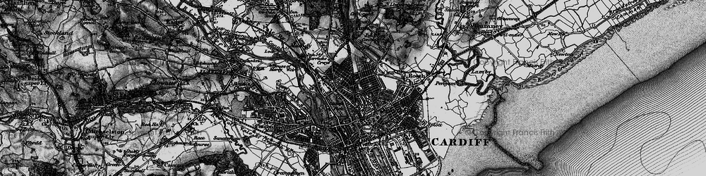 Old map of Cathays in 1898