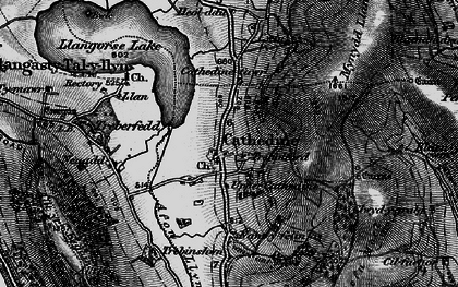 Old map of Cathedine in 1897