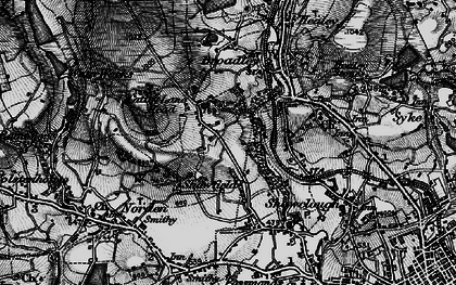 Old map of Catley Lane Head in 1896