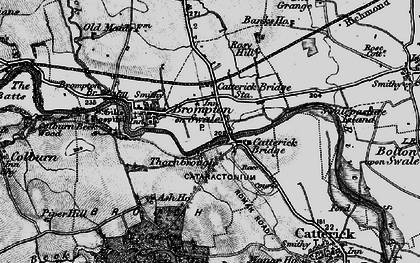 Old map of Catterick Bridge in 1897