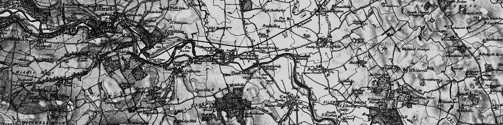 Old map of Catterick Bridge in 1897