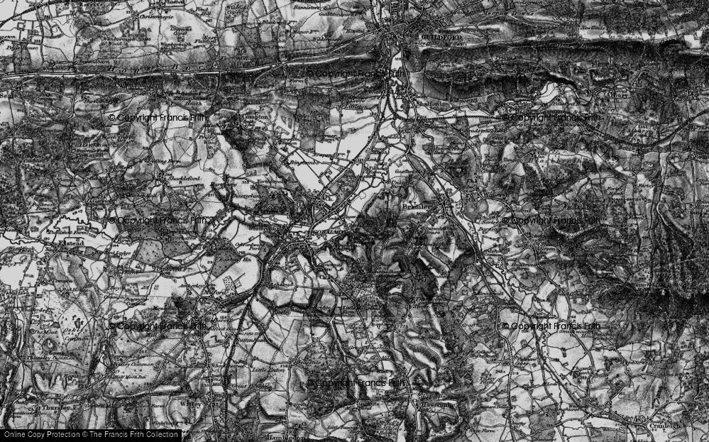 Old Map of Catteshall, 1896 in 1896