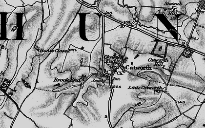 Old map of Catworth in 1898