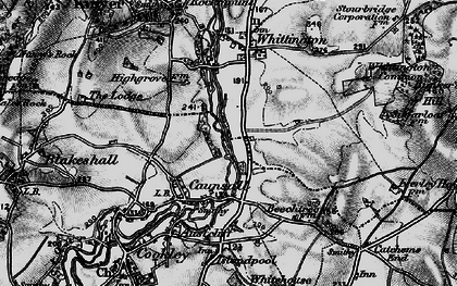 Old map of Caunsall in 1899