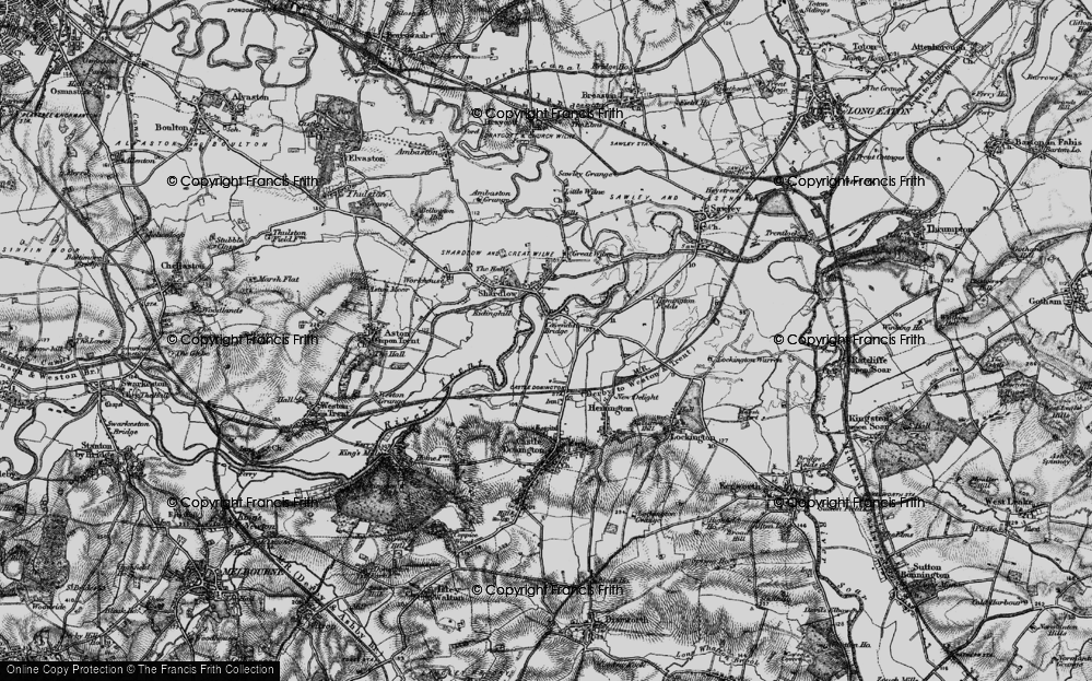 Old Map of Cavendish Bridge, 1895 in 1895