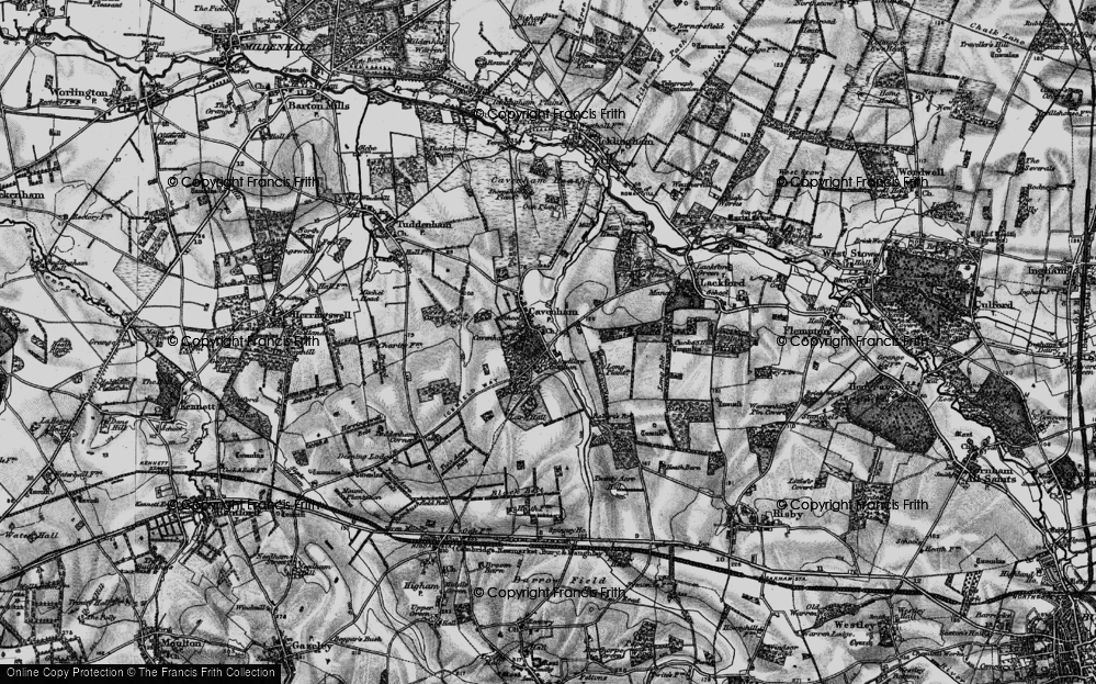 Old Map of Cavenham, 1898 in 1898