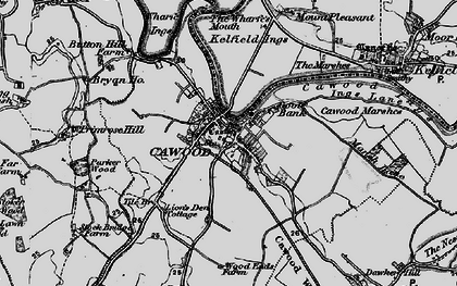 Old map of Cawood in 1898
