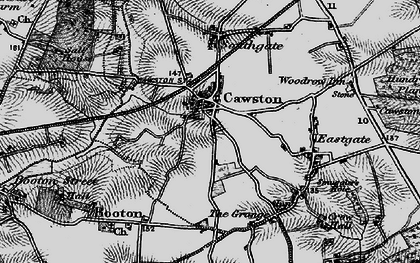 Old map of Cawston in 1898