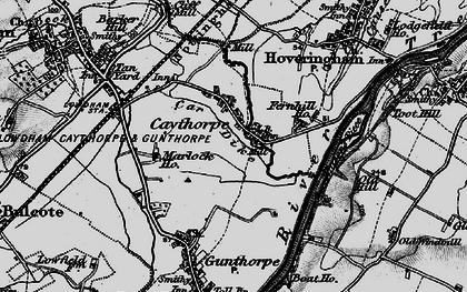 Old map of Caythorpe in 1899