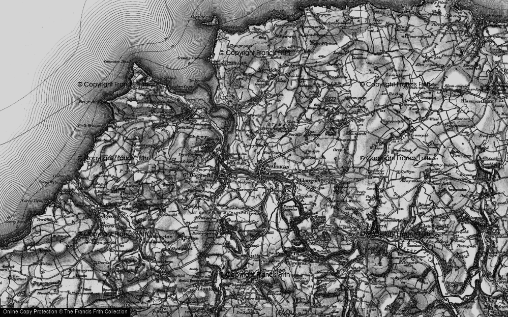 Old Map of Historic Map covering Llwynpiod in 1898