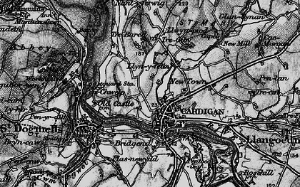 Old map of Ceredigion Coast Path in 1898